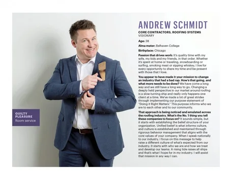 Andrew Schmidt - Denver Business Journal - 40 Under 40 Winner