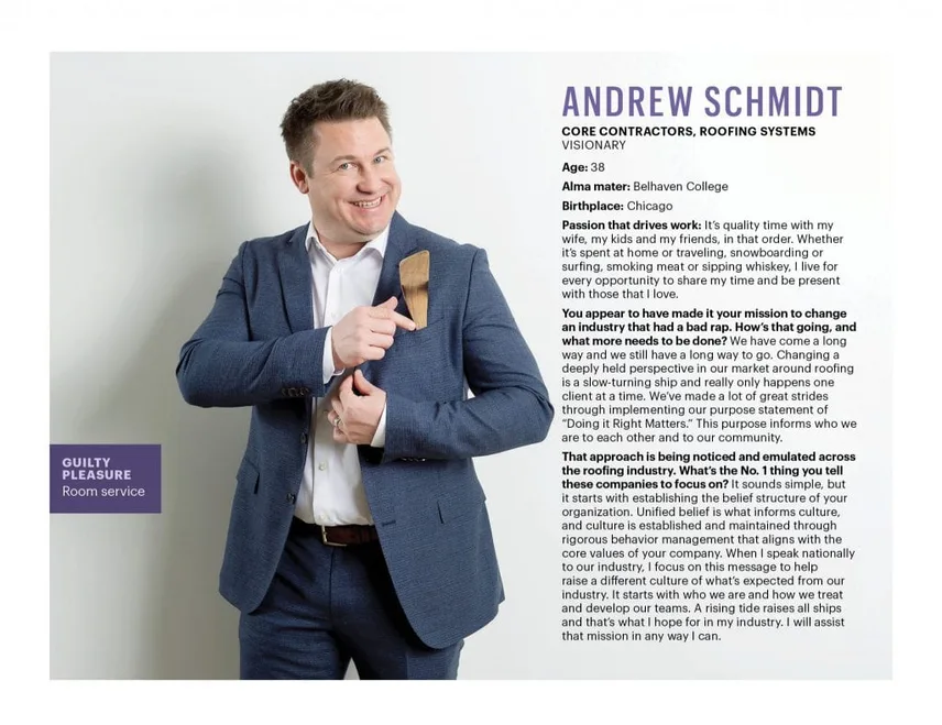 Andrew Schmidt - Denver Business Journal - 40 Under 40 Winner
