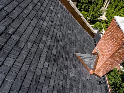 Close-up of chimney flashing installation by Core Roofing Systems in Denver