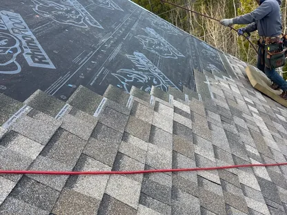 Core Roofing Systems crew cutting roof opening for skylight installation in Denver