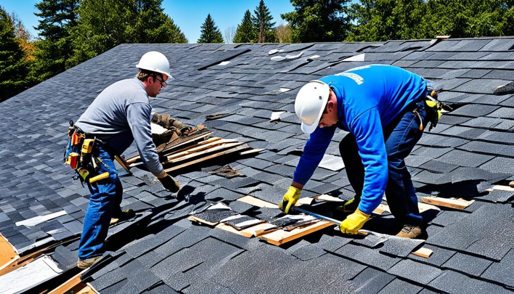 What is the process of installing a roof?